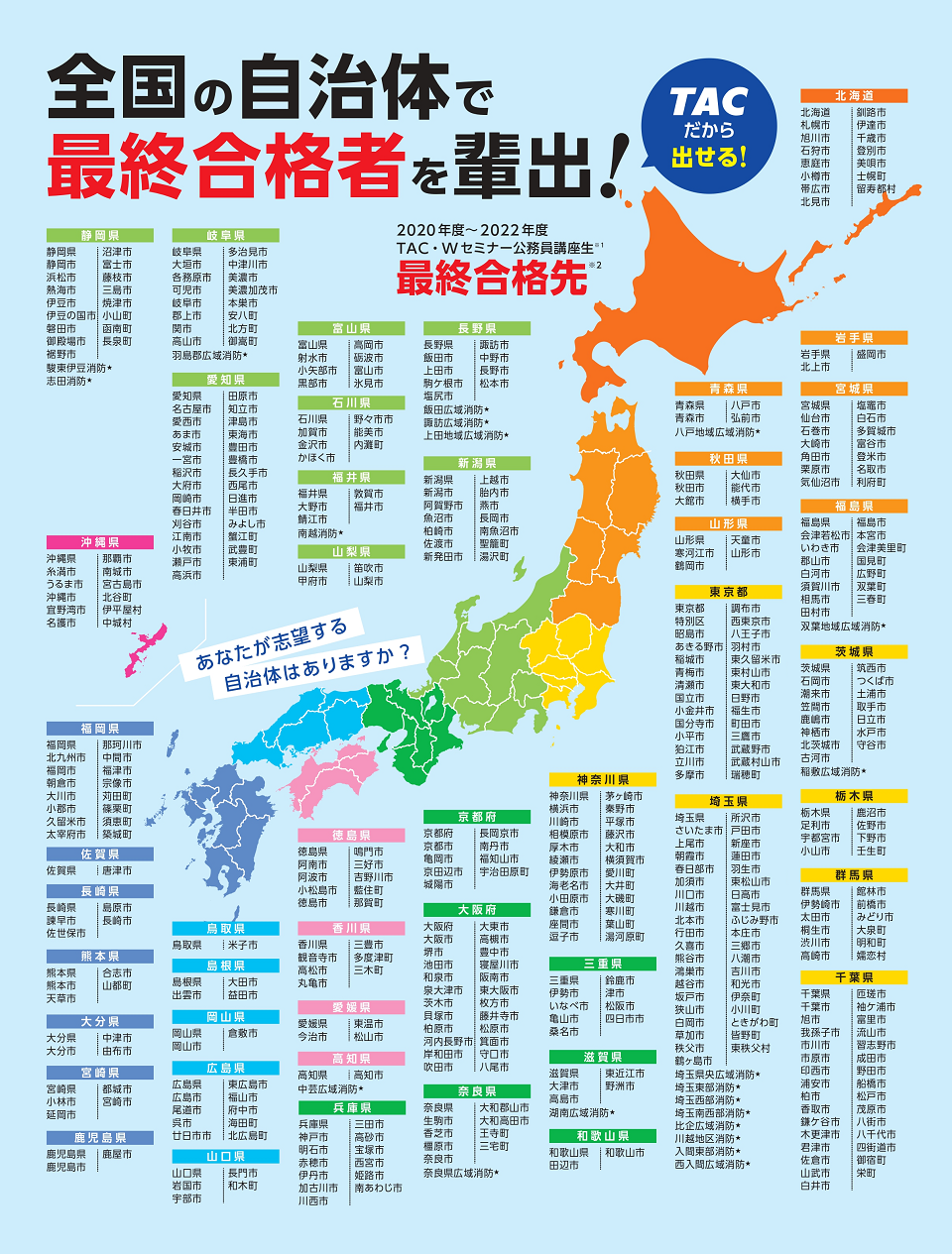 全国の自治体で最終合格を輩出！| 公務員｜資格の学校TAC[タック]