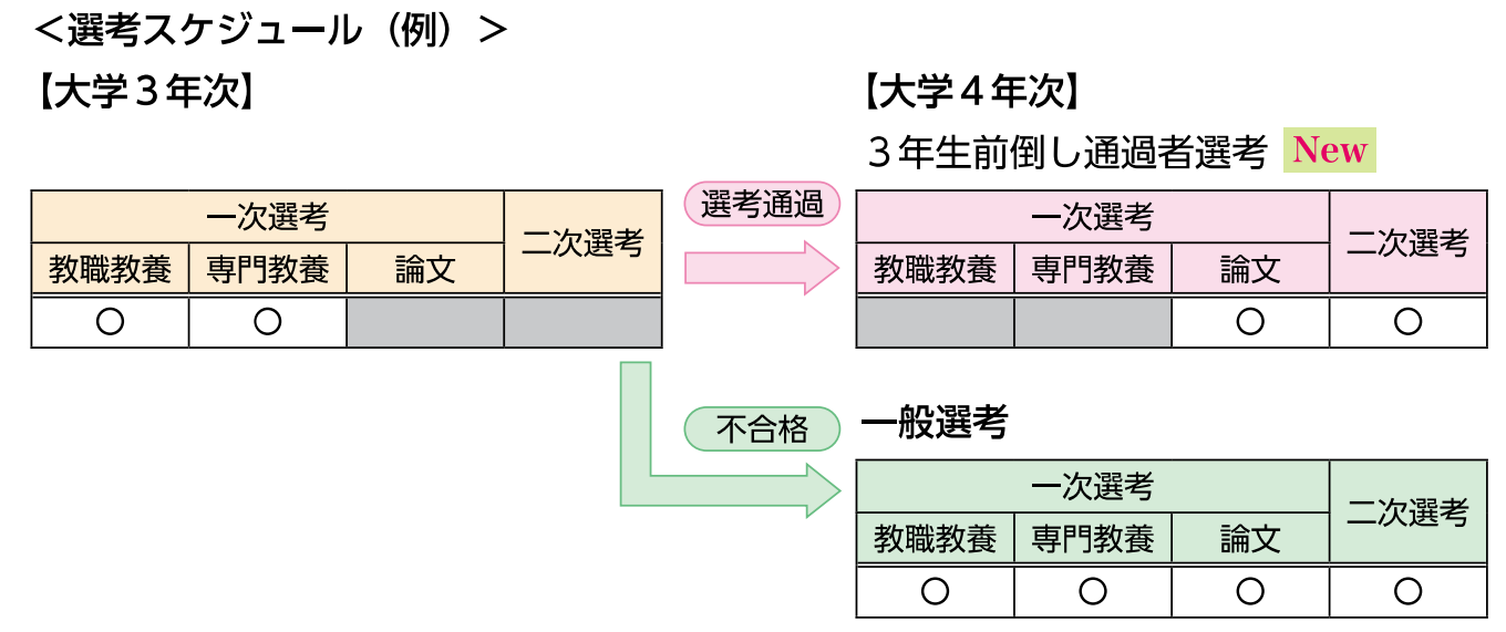 大学3年生前倒し選考-選考スケジュール例